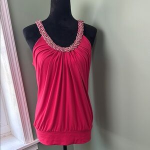 White House, black market, pink blouse, medium